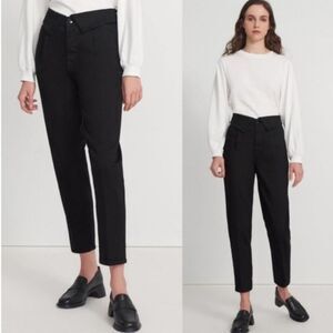J Brand Fold Over Pleat Peg Black Jeans sz 29